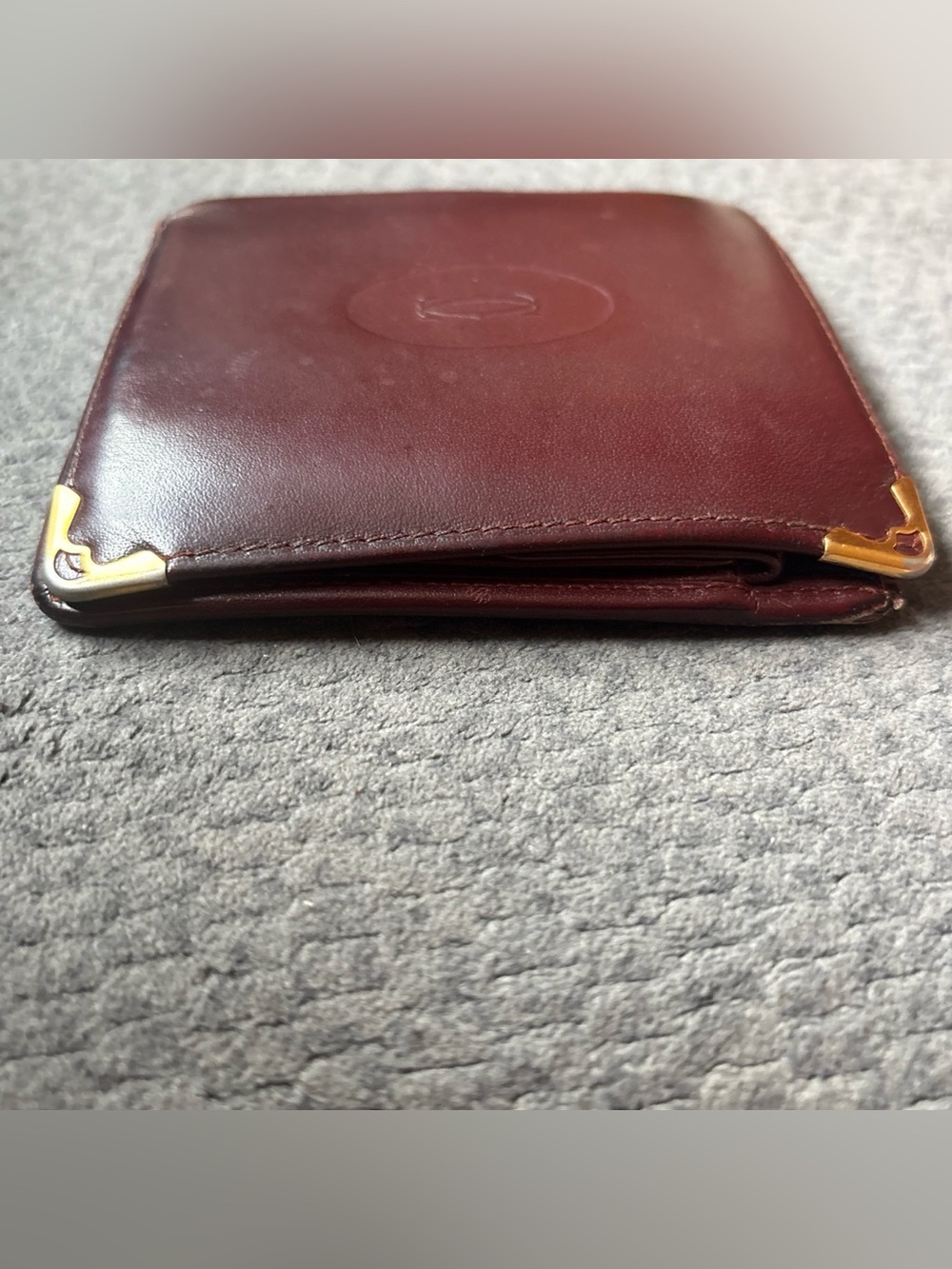 Cartier Burgundy Bifold w/ Coin Pouch Bill Compartment Card Holder Authentic - Picture 11 of 11